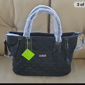 Vera Bradley Black Quilted Tote with Top Handles